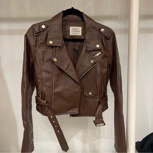 Ashley By 26 International Women's Chocolate Leather Jacket